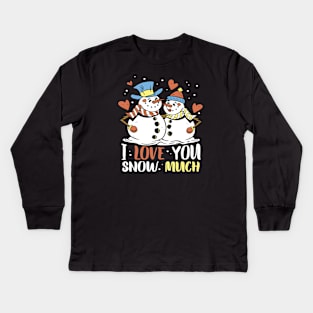 Warm Winter Hugs: Snowmen in Love Kids Long Sleeve T-Shirt